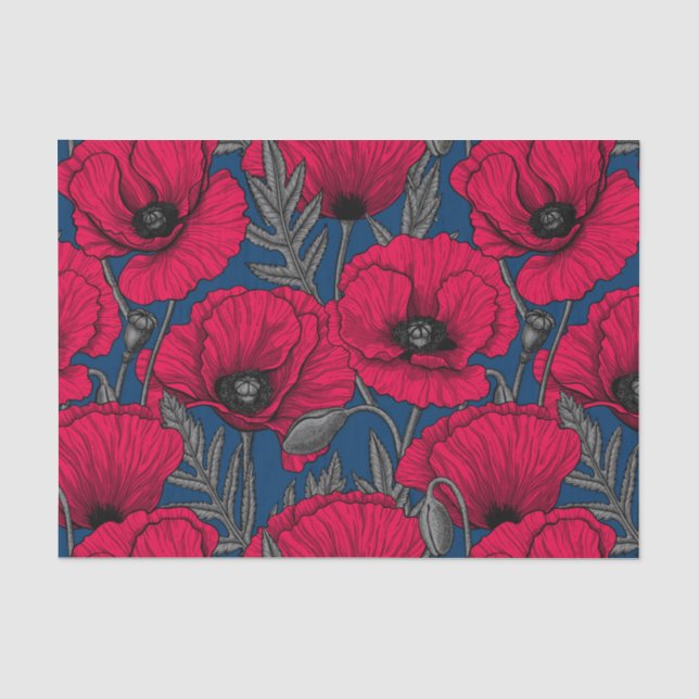 Night poppy garden tissue paper (Front)