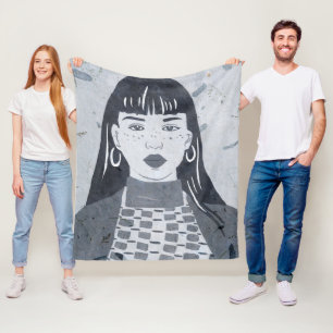 Night Portrait Fleece Blanket