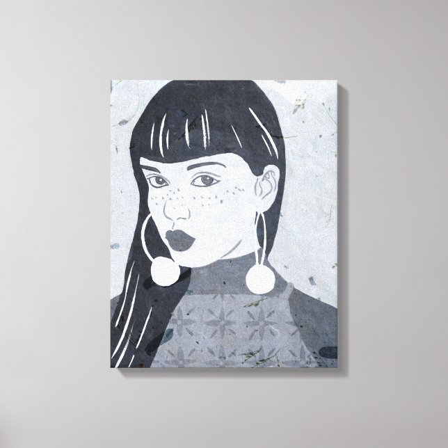 Night Portrait Glance Canvas Print (Front)