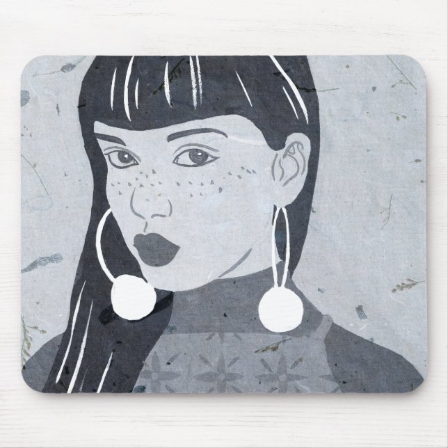 Night Portrait Glance Mouse Pad (Front)