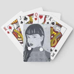 Night Portrait Glance Playing Cards