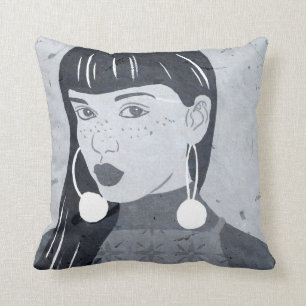 Night Portrait Glance Throw Pillow