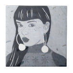 Night Portrait Glance Tile<br><div class="desc">Night Portrait II by Melissa Wang. | 140756GG</div>