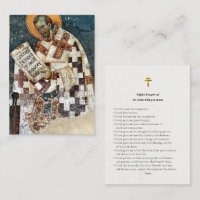 Night Prayer of St. John Chrysostom Prayer Card   