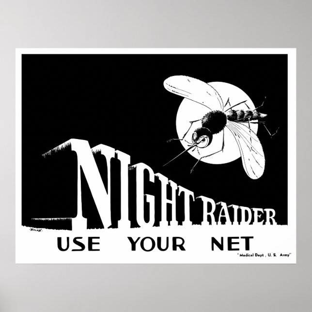 Night Raider -- WW2 Malaria Poster (Front)