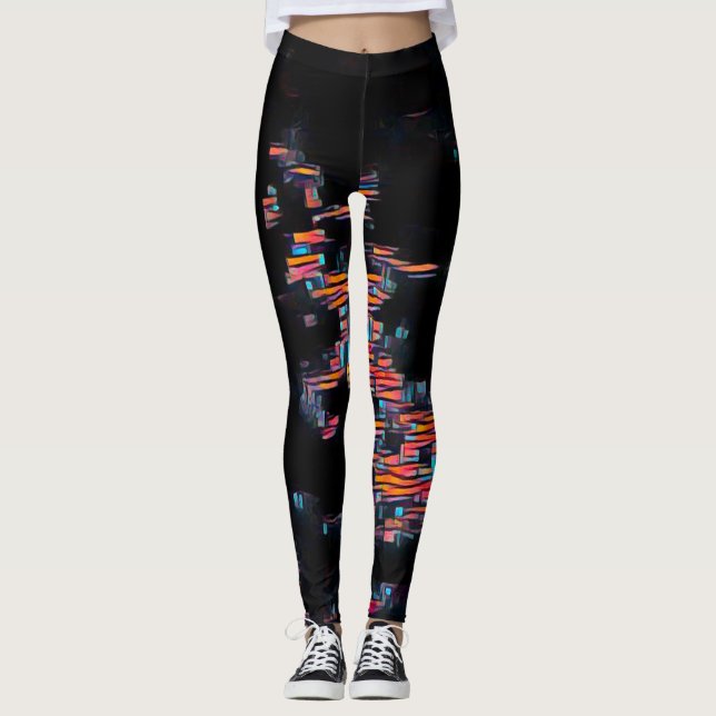 Night Rave Love Leggings Abstraits (Devant)