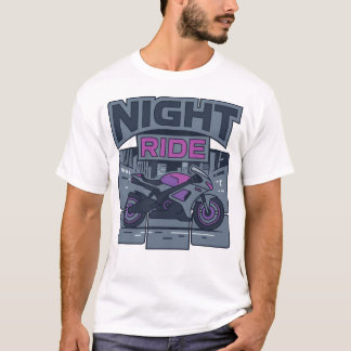 Night Ride Neon Urban Sportbike Biker Graphic T-Sh T-Shirt