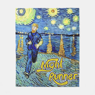 Night Runner Starry Night Fleece Blanket