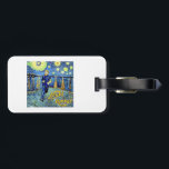 Night Runner Starry Night Luggage Tag<br><div class="desc">You love running at night,  you're a night runner. This beautiful design shows Vincent Van Gogh running in a scene that resembles Starry Night.</div>
