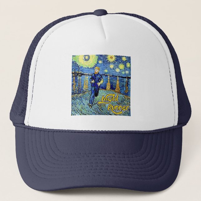Night Runner Starry Night Trucker Hat (Front)