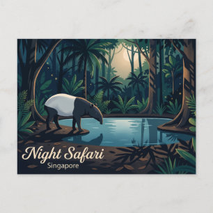 Night Safari, Mandai Singapore Postcard