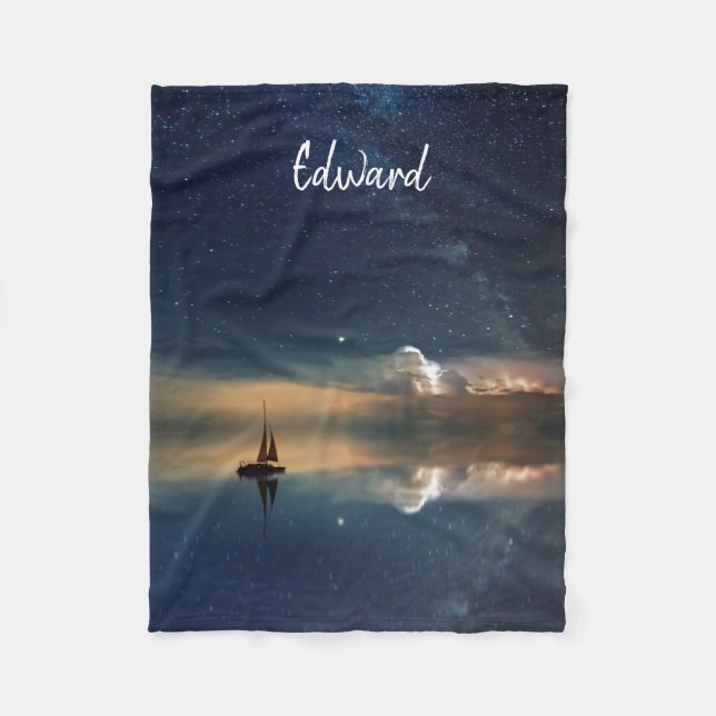 Night Sailing Fleece Blanket (Front)