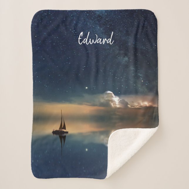 Night Sailing Sherpa Blanket (Front)