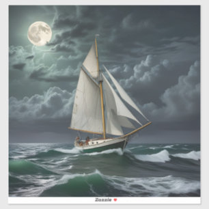 Night Sailing Sticker Large