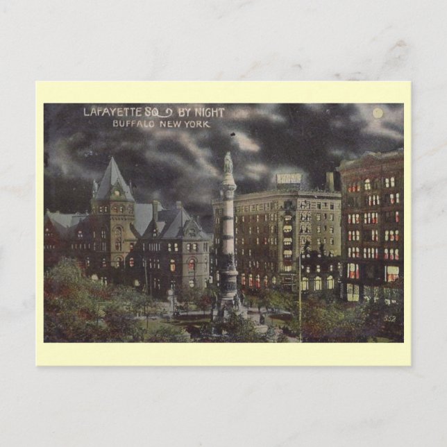 Night Scene, Buffalo, New York Vintage Postcard (Front)
