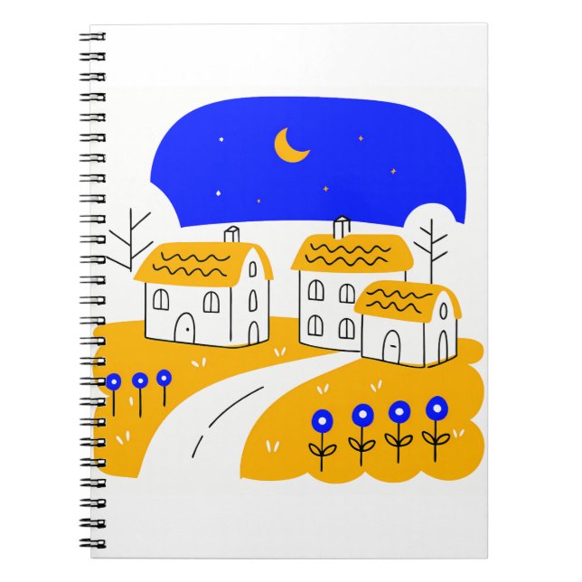 Night Scene of a Small Village Landscape Notebook (Front)