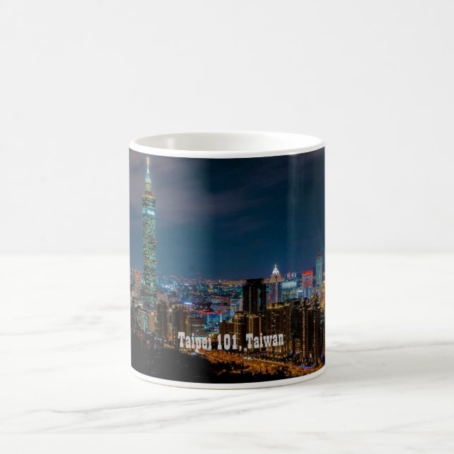 Night Scene of Taipei 101, Taiwan Coffee Mug (Center)