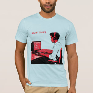 Night Shift IT Professional Illustration T-Shirt