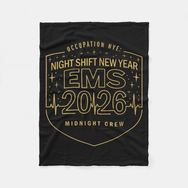 Night Shift New Year Ems 2026 Midnight Crew  Fleece Blanket (Front)