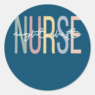 Night Shift Nurse Boho Night Shift Nursing  Classic Round Sticker