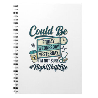 Night Shift Nurse Funny Could Be Friday Vector Des Notebook