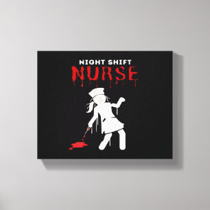 Night Shift Nurse Funny Halloween Classic T-Shirt Canvas Print