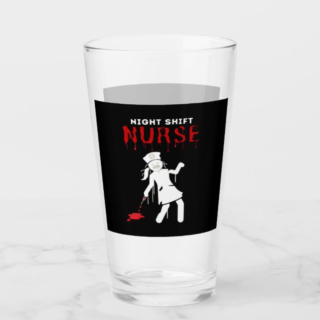Night Shift Nurse Funny Halloween Classic T-Shirt Glass (Front)