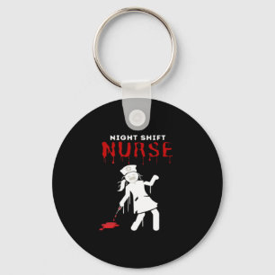 Night Shift Nurse Funny Halloween Classic T-Shirt Keychain