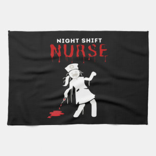 Night Shift Nurse Funny Halloween Classic T-Shirt Kitchen Towel