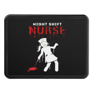 Night Shift Nurse Funny Halloween Classic T-Shirt Trailer Hitch Cover