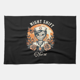 Night Shift Nurse Mummy Halloween Healthcare Flora Kitchen Towel