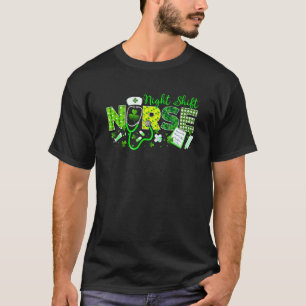 Night Shift Nurse St Patricks Day Love Stethoscope T-Shirt