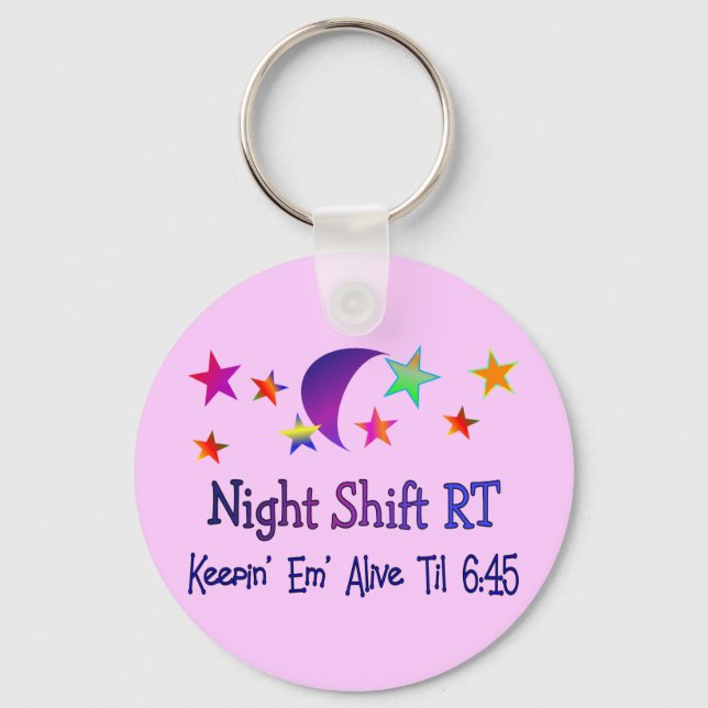 Night shift RT--Funny Respiratory Therapy Gifts Keychain (Front)