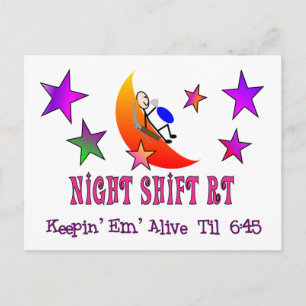 Night Shift RT MOON Stick Man Postcard