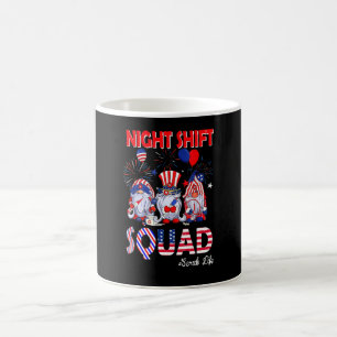 Night Shift Squad Scrub Life Nurse Patriotic 4th O Coffee Mug