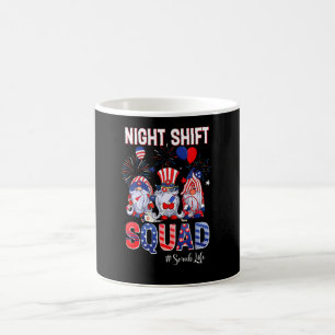 Night Shift Squad Scrub Life Nurse Patriotic 4th O Coffee Mug