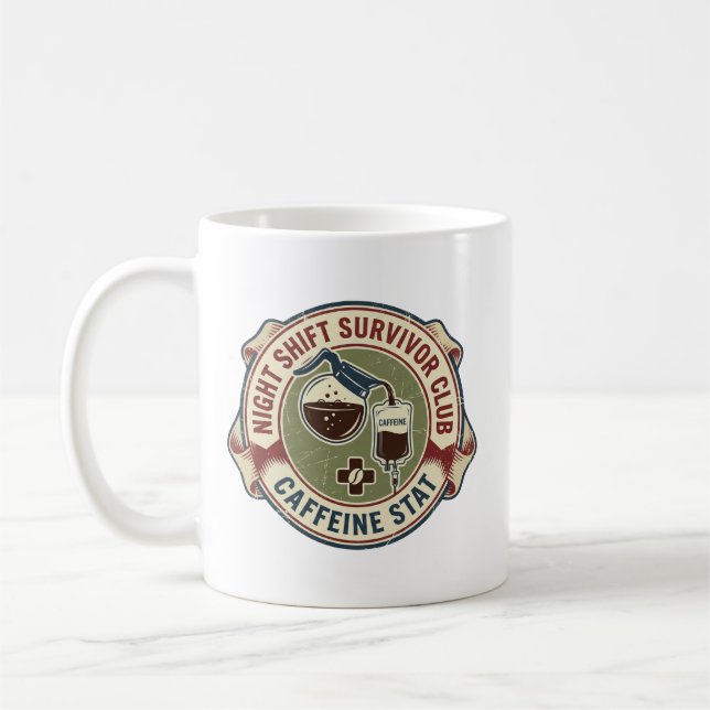 Night Shift Survivor Club Nurse Coffee Mug (Left)