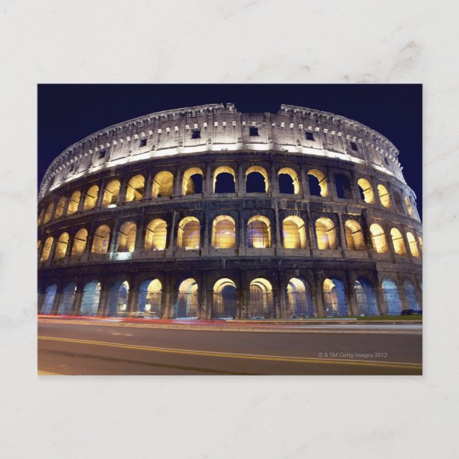 Night shot of Colosseum Postcard (Front)