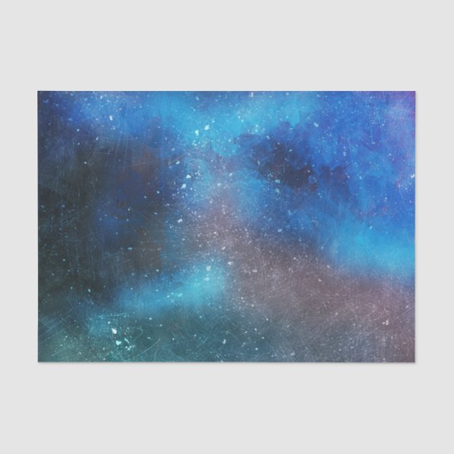 Night Sky Abstract Watercolor Decoupage 10x15 Tissue Paper (Front)