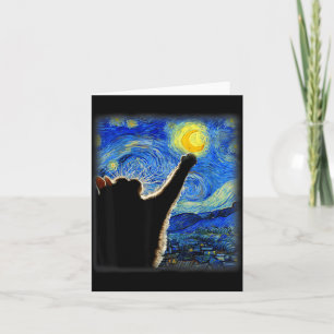 Night Sky Art Cat Starry Art Cat Cat Lover Cat Mom Card