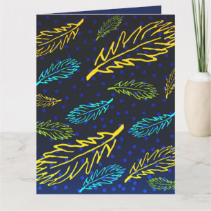 Night Sky Autumn Leaves Card