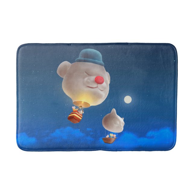 Night Sky Balloon Adventure Bath Mat (Front)