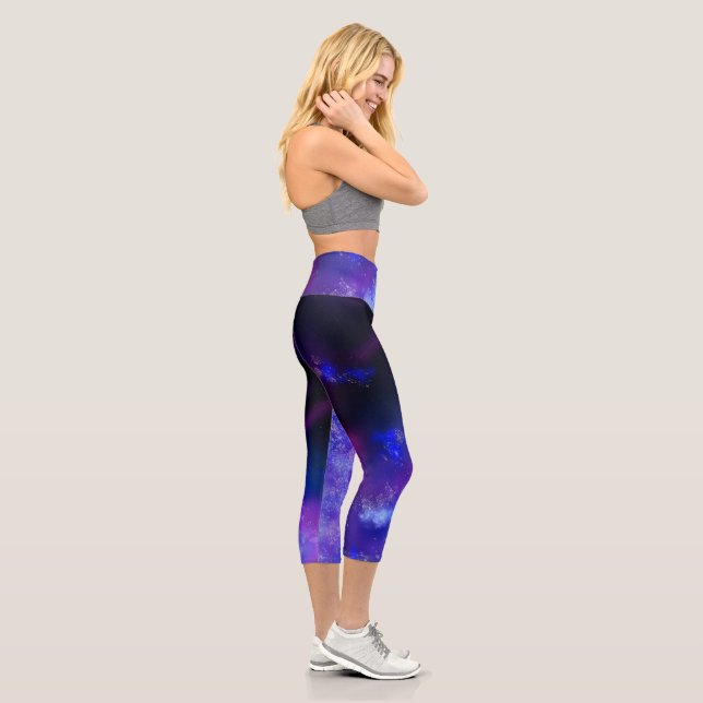 Night Sky Blue Sapphire Capri Leggings (Right)