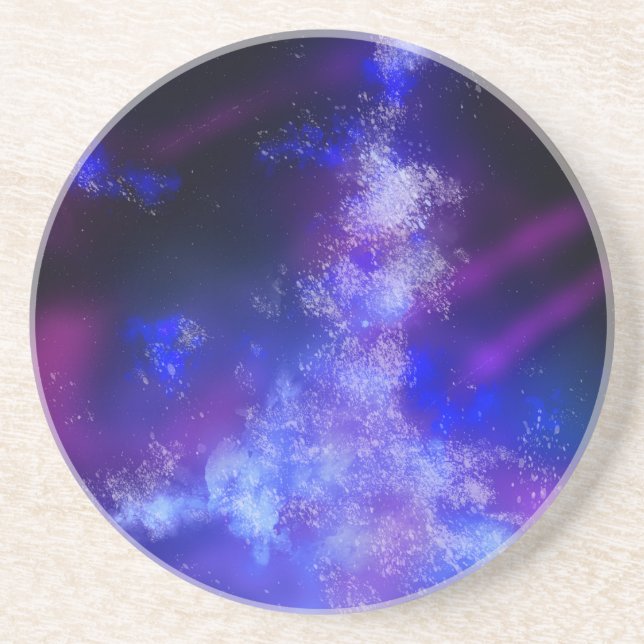 Night Sky Blue Sapphire Sandstone  Coaster (Front)