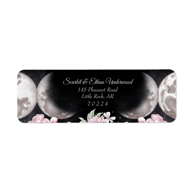Night Sky Boho Triple Moon Return Address (Front)