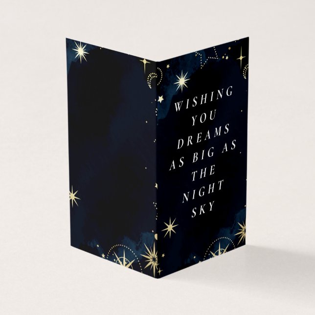 Night Sky – Celestial Birthday Card (Outside)
