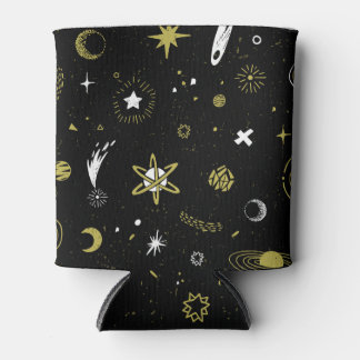 Night sky: cosmic seamless pattern. can cooler