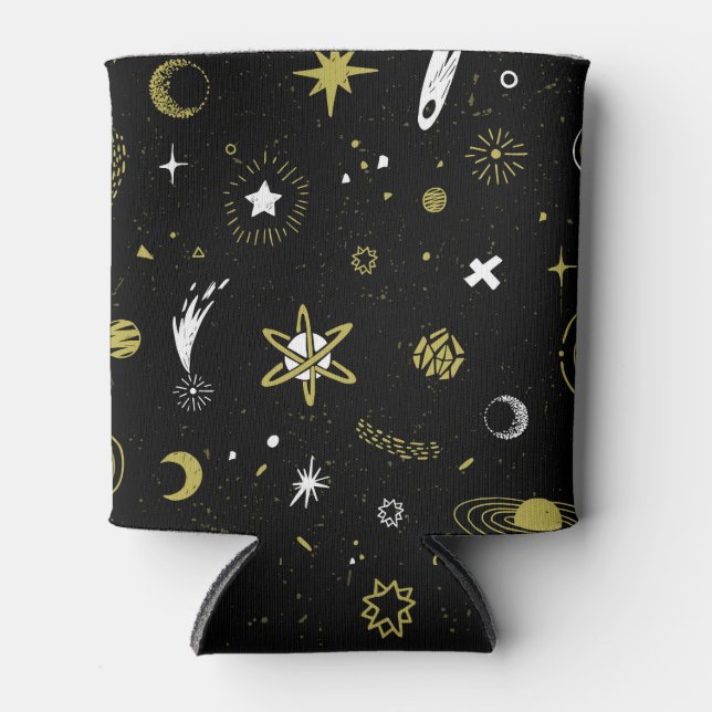 Night sky: cosmic seamless pattern. can cooler (Front)