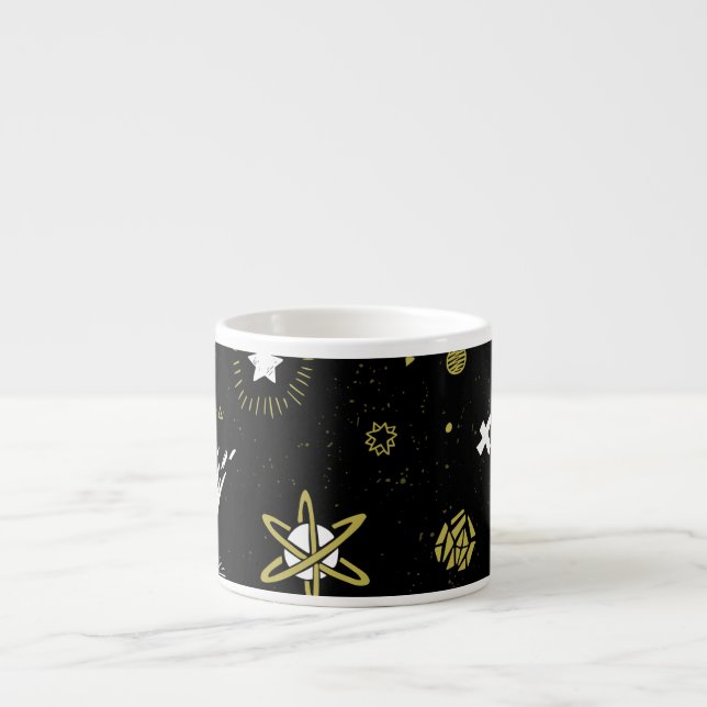 Night sky: cosmic seamless pattern. espresso cup (Front)