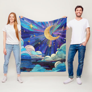 Night Sky - Digital Art Mosaic Fleece Blanket